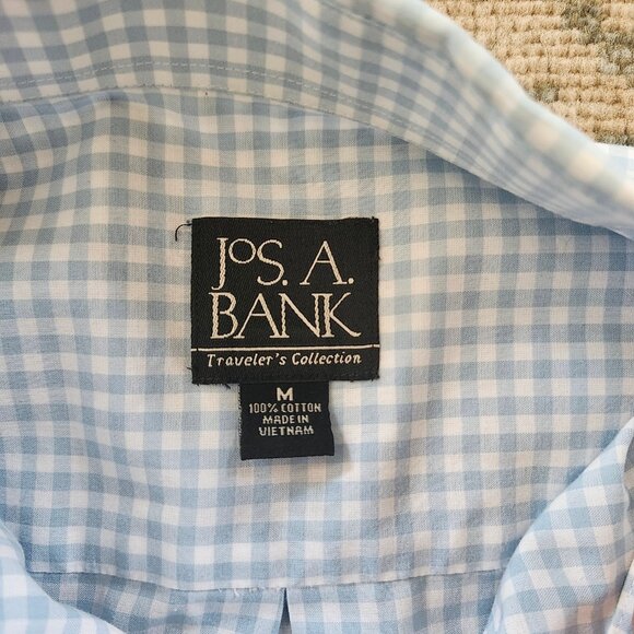 Jos a bank traveler collection button down collar solid dress shirt blue size M - Picture 5 of 12